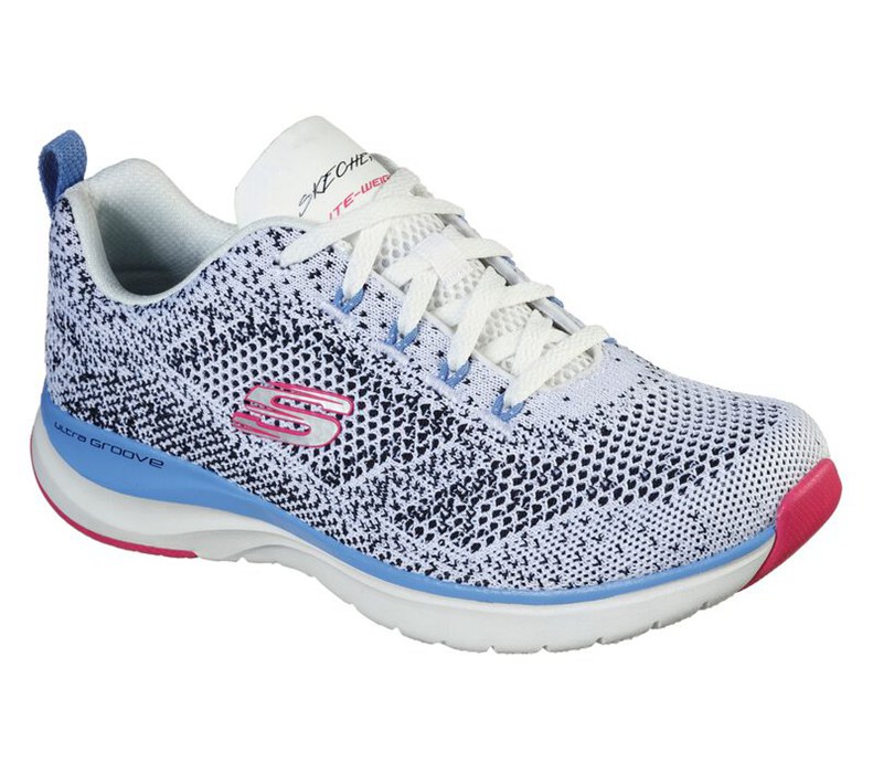 Skechers Dam Vita/Svarta/Olika Färger Sneakers - Ultra Groove - Sverige (HPKRE-4876)